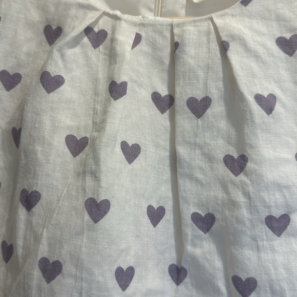 Girls Linen heart print dress - Picture 2 of 3